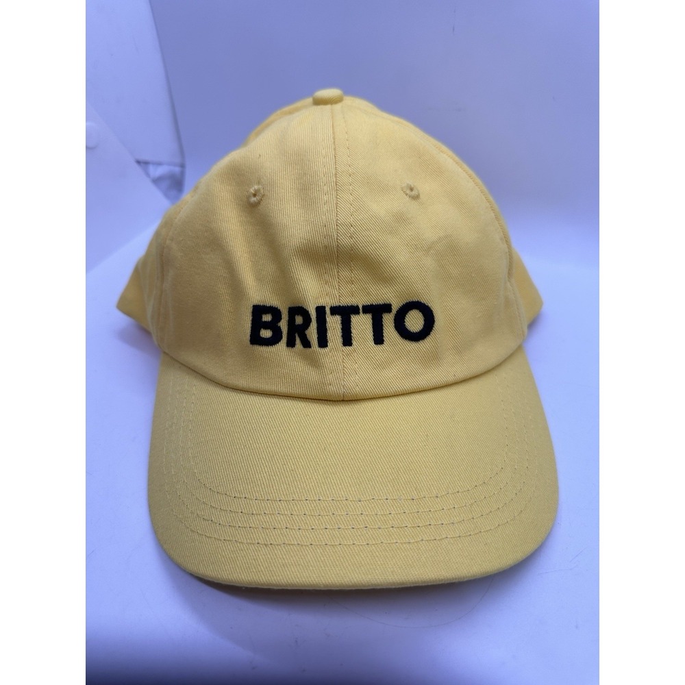 NWT Romero Britto BRITTO Logo Baseball Cap Hat Yellow Adjustable Cotton Twill